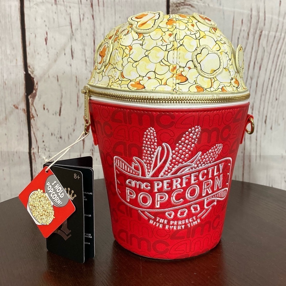 LOUNGEFLY X AMC exclusive & limited edition Red Popcorn Bucket Crossbody Bag NWT